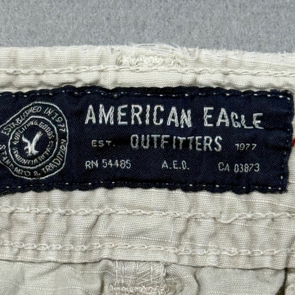 American Eagle Outfitters Mens Tan Ripstop Cargo Shorts Khaki 34W Relaxed Fit - Picture 8 of 10